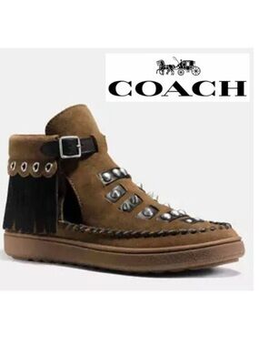 Coach Brown and Black Hybrid Sneakers with Moccasin Stitching